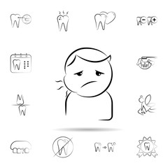 Toothache, child icon. Universal set of dentist for website design and development, app development