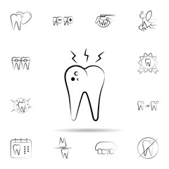 Tooth broblem, care icon. Universal set of dentist for website design and development, app development
