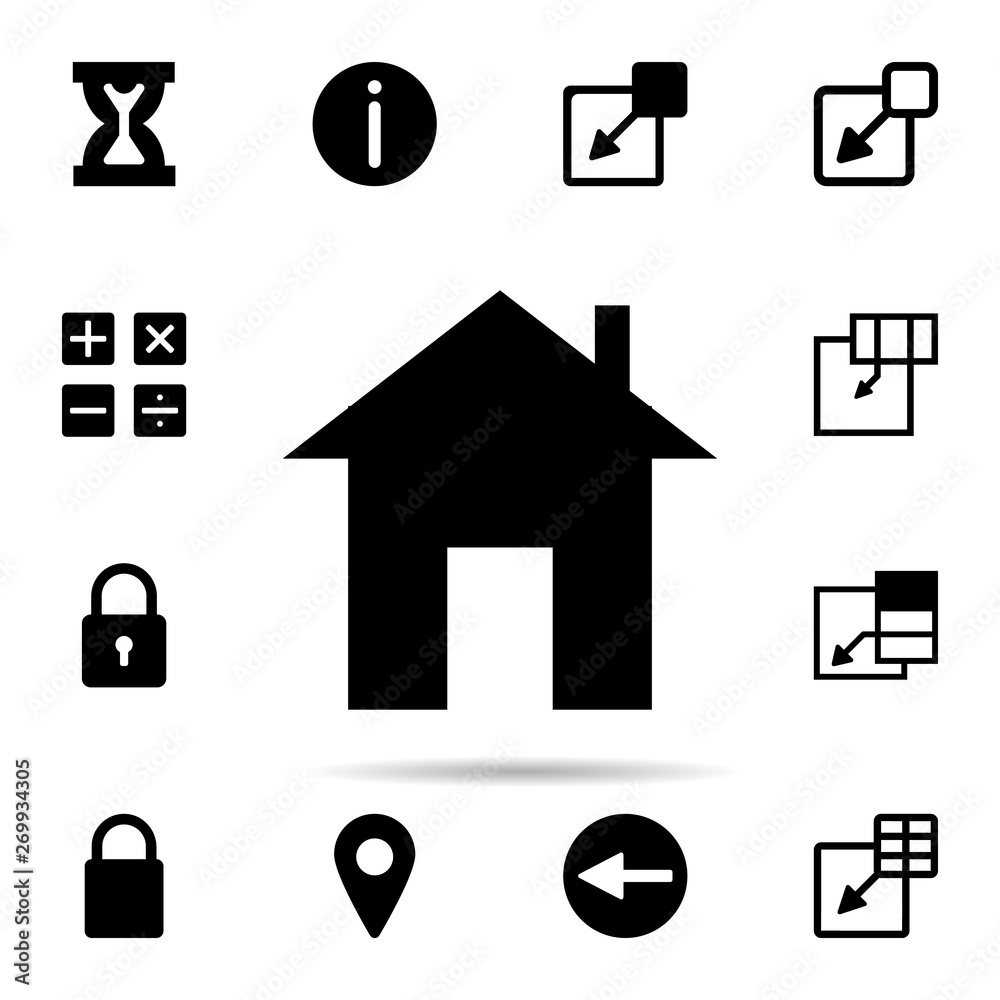 Poster home icon. universal set of web for website design and development, app development