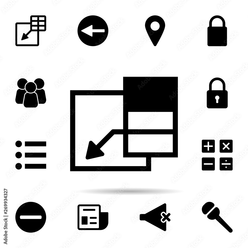 Poster insert column icon. universal set of web for website design and development, app development