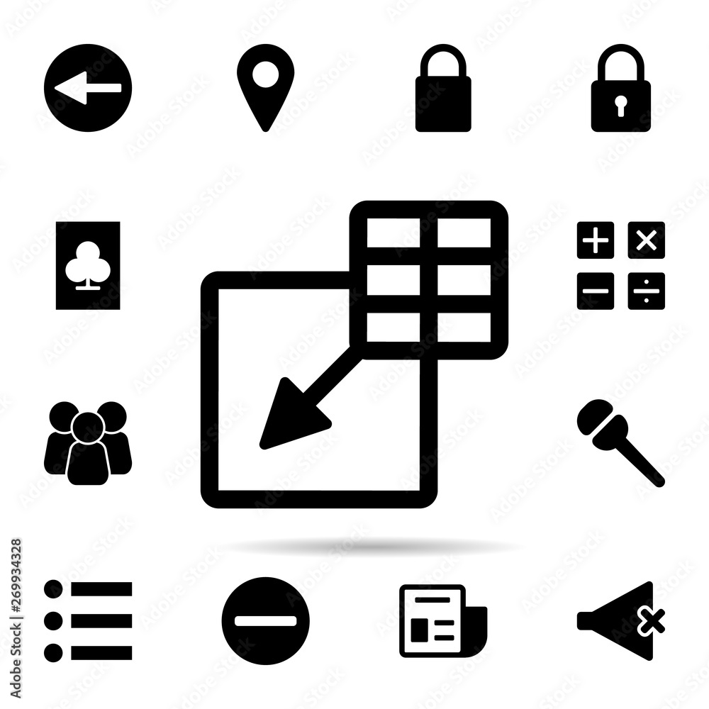 Poster insert table icon. universal set of web for website design and development, app development
