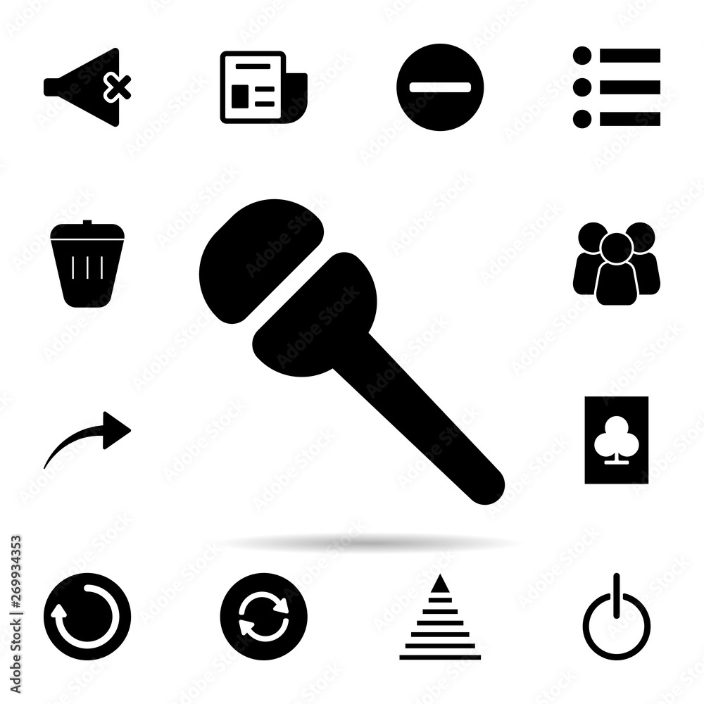 Poster microphone icon. universal set of web for website design and development, app development
