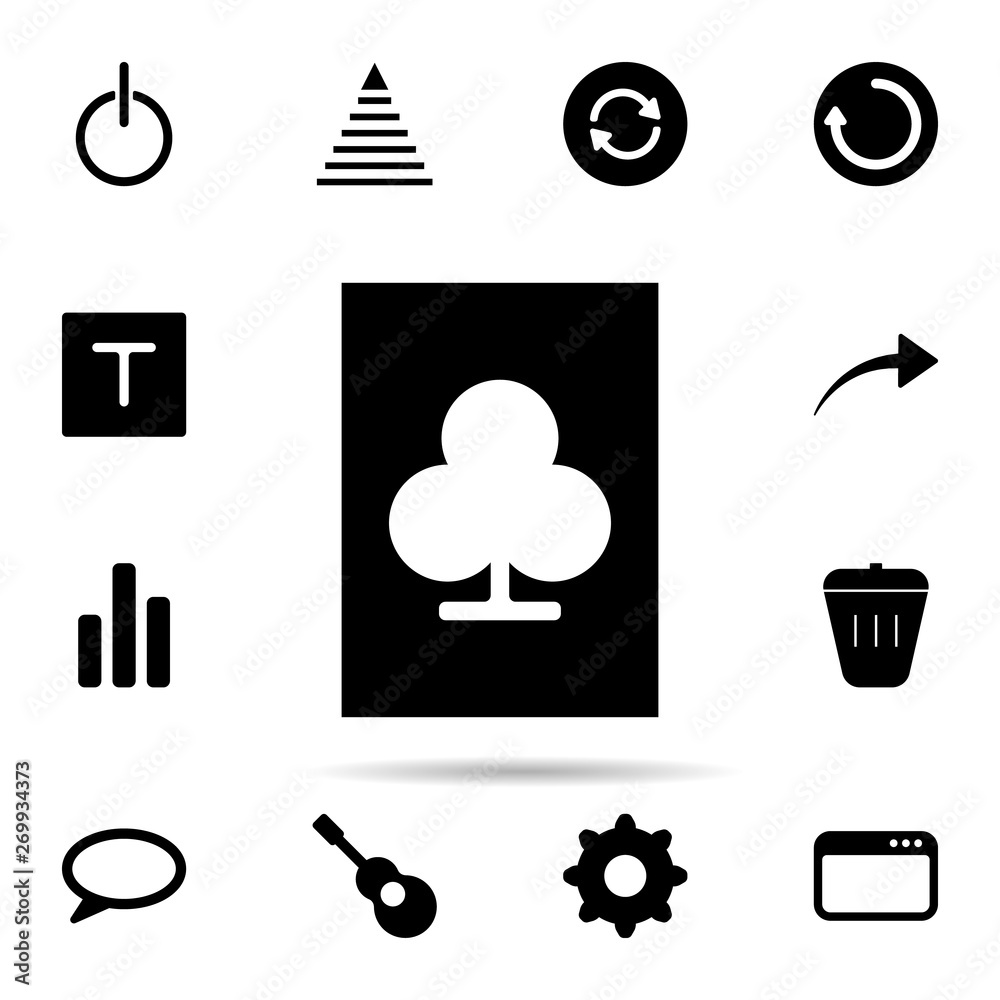 Poster playing card icon. universal set of web for website design and development, app development