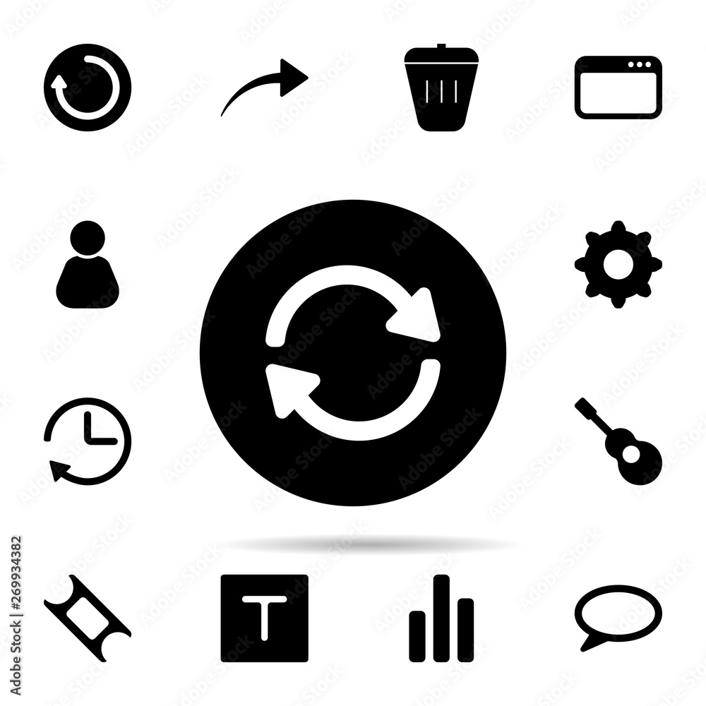 Poster refresh arrows icon. universal set of web for website design and development, app development