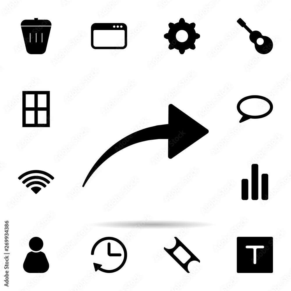 Poster right arrow icon. universal set of web for website design and development, app development