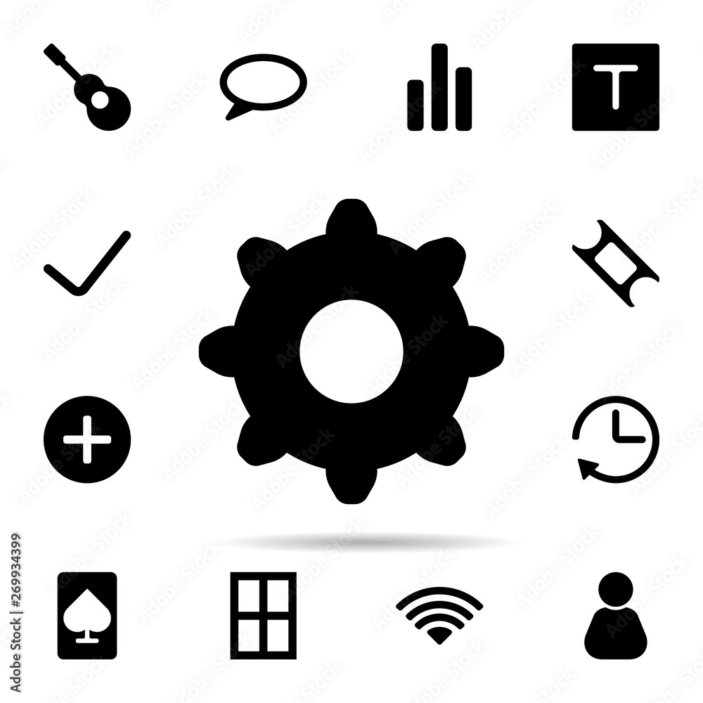 Poster settings cogwheel icon. universal set of web for website design and development, app development