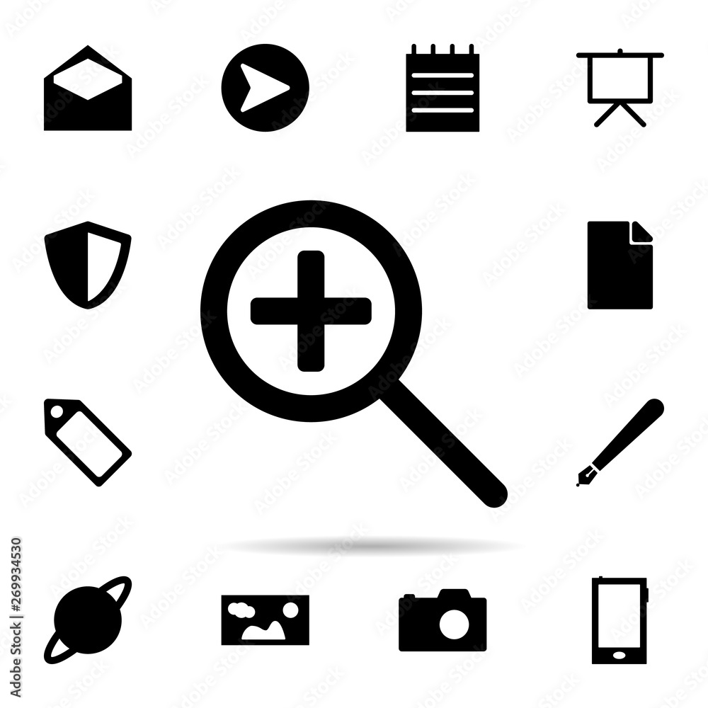 Poster magnifier tool icon. universal set of web for website design and development, app development