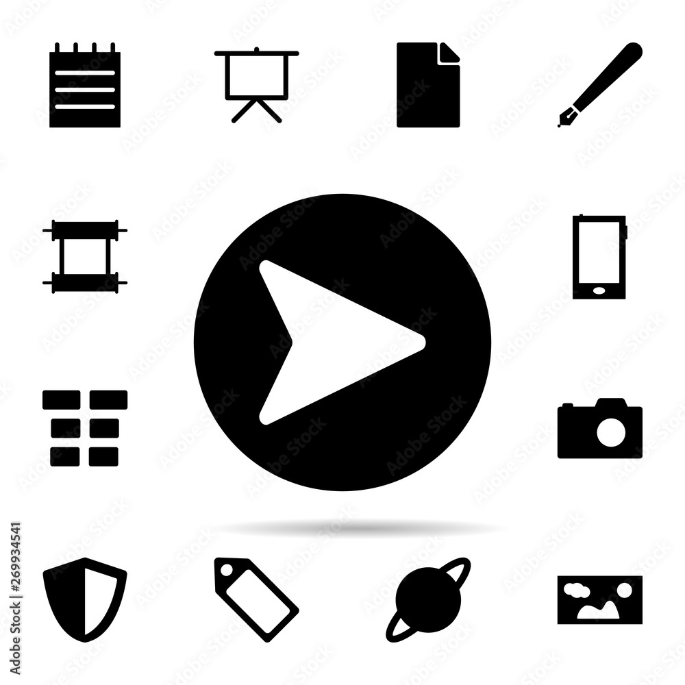 Poster navigation arrow icon. universal set of web for website design and development, app development