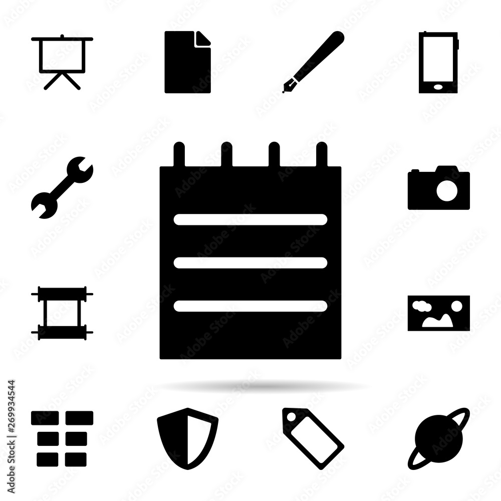 Poster notebook icon. universal set of web for website design and development, app development