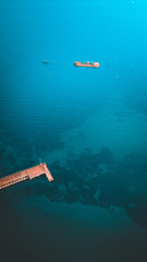 Aerial View of Pier and Ocean