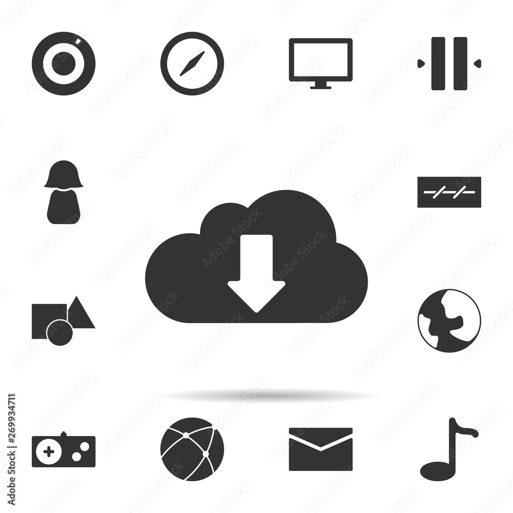 Aufkleber cloud computing icon. universal set of web for website design and development, app development