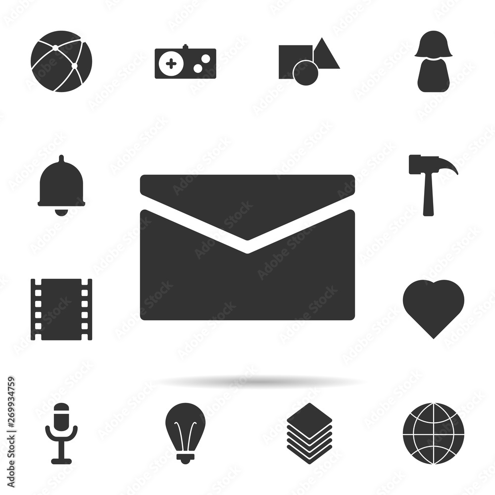 Poster email envelope icon. universal set of web for website design and development, app development