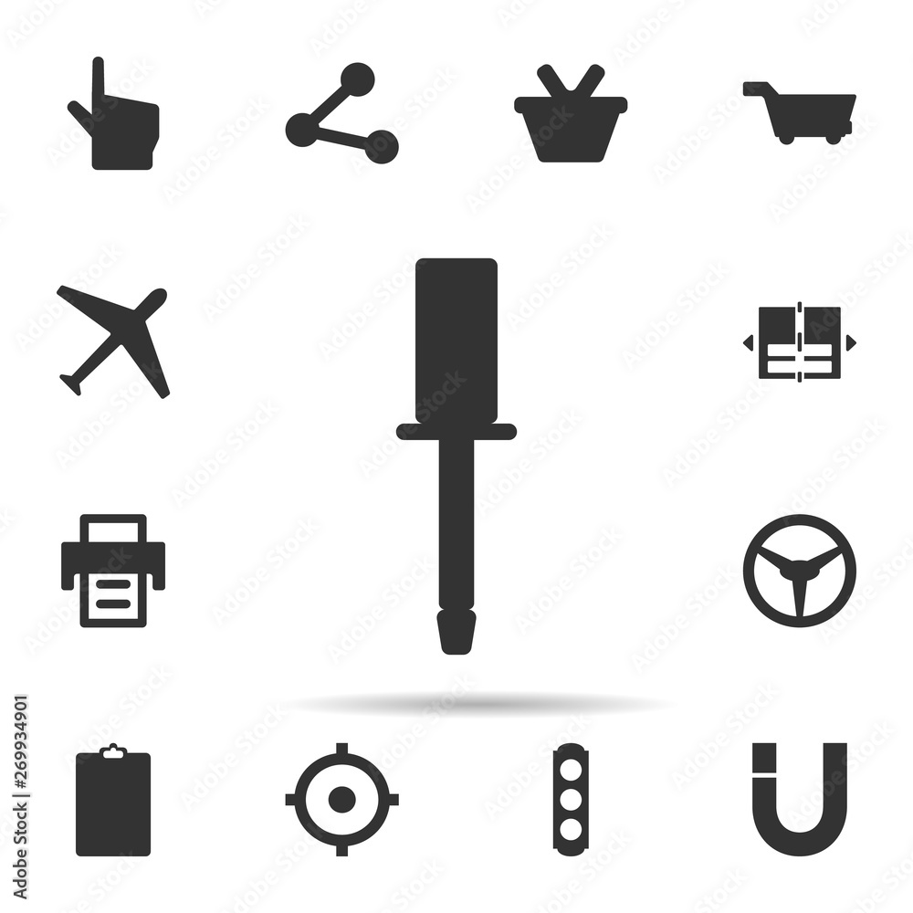 Poster screwdriver tool icon. universal set of web for website design and development, app development