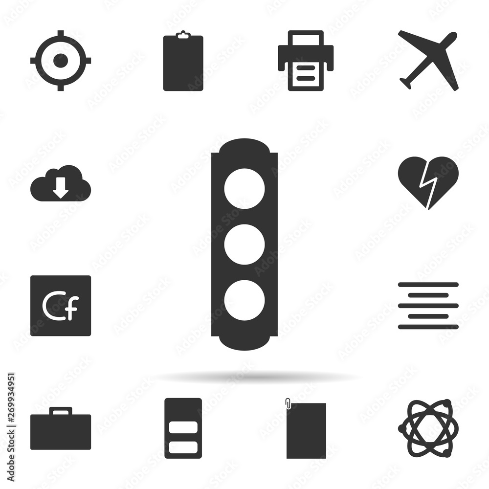 Poster traffic light icon. universal set of web for website design and development, app development