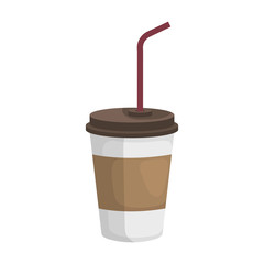 plastic cup with straw vector illustration