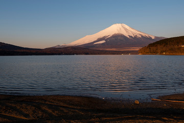 Mount Fuji seen from Lake Yamanaka in the morning, Japan