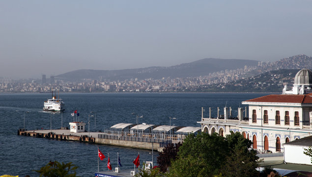 Ferry port at Prince Island Buyukada in Istanbul, Turkey. Buyukada is the biggest island in Istanbul.