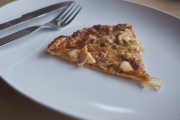 fresh and hot Pizza slice for lunch.