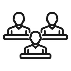 business people presentation - minimal line web icon. simple vector illustration. concept for infographic, website or app.