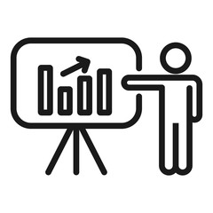 business people presentation - minimal line web icon. simple vector illustration. concept for infographic, website or app.