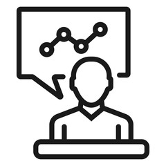 business people presentation - minimal line web icon. simple vector illustration. concept for infographic, website or app.