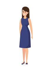 elegant businesswoman avatar character vector illustration