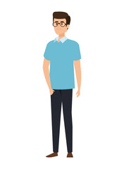 young man with glasses avatar character