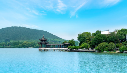 Landscape Architecture and Natural Landscape of Yunlong Lake in Xuzhou..