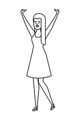 elegant businesswoman avatar character vector illustration