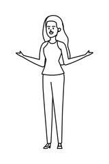 young woman avatar character vector illustration