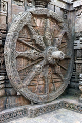 Ancient chariot Wheel, Konark Sun Temple, Orissa. Konark Sun Temple is a 13th-century CE sun temple at Konark about 35 km northeast from Puri on the coastline of Odisha, India.