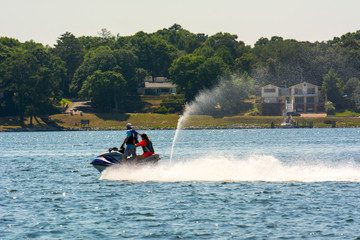 People Enjoying with Jet Boating at Sea in Florida