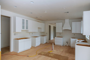 Home improvement kitchen view installed in a new kitchen cabinet