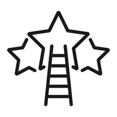 star and stairs - minimal line web icon. simple vector illustration. concept for infographic, website or app.