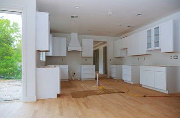 Fototapeta na wymiar Modern kitchen interior Home Improvement Kitchen Remodel