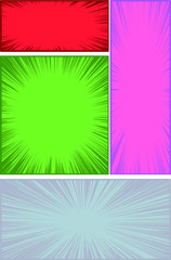 Illustration of a vivid color cartoon frame with flash Background 