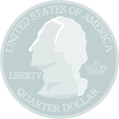 US American 25 cent coin 