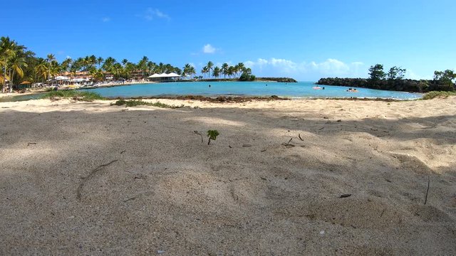 Bas du Fort beach in Le Gosier in Guadeloupe, French west indies. Lesser Antilles, Caribbean sea