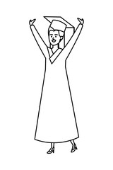 young woman student graduated celebrating