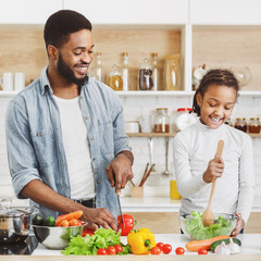 Cooking vegetarian food together concept
