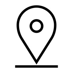 thin line sharp vector icon / map pin, navigation, gps