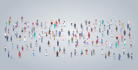 big people group different occupation employees standing todether workers crowd labor day concept horizontal full length flat