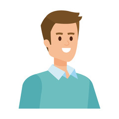 young man avatar character vector illustration