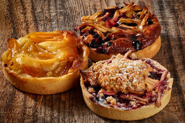 A variety of fruit tarts