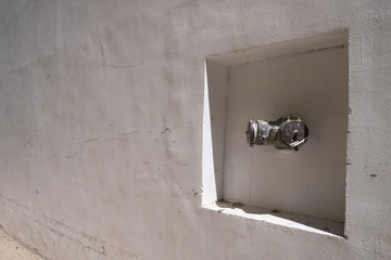 A fireplug on the wall