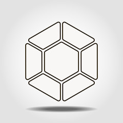 Fototapeta premium Diamond black icon. Shiny brilliant gem contour symbol. Vector isolated black drawing