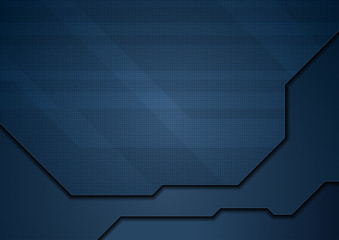 Dark blue abstract tech geometric background