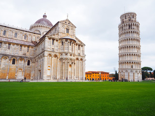 Tourists like to go to the Tower of Pisa, Italy.