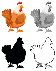 Set of chicken character