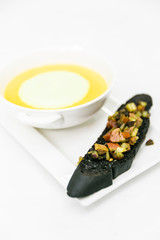 pumpkin soup with black bread